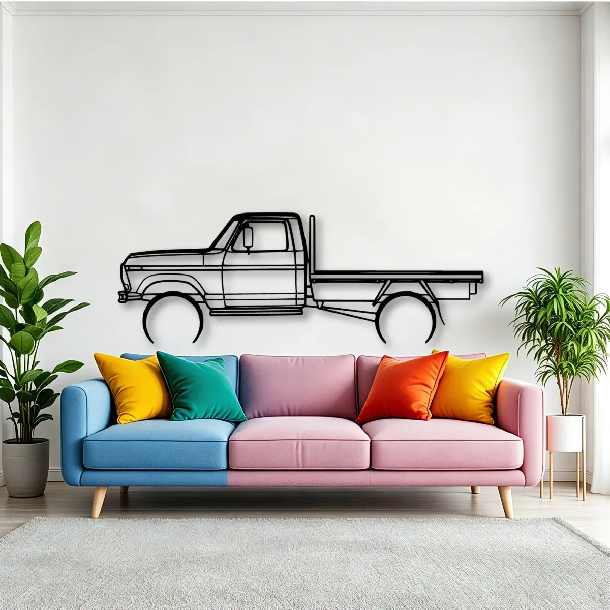Ford F100 Tray 1977 outline showing proportion