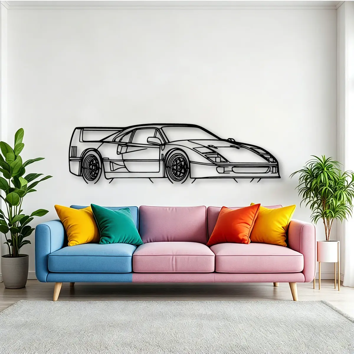Ferrari F40 Angle cut-metal silhouette from the Tinvibe range