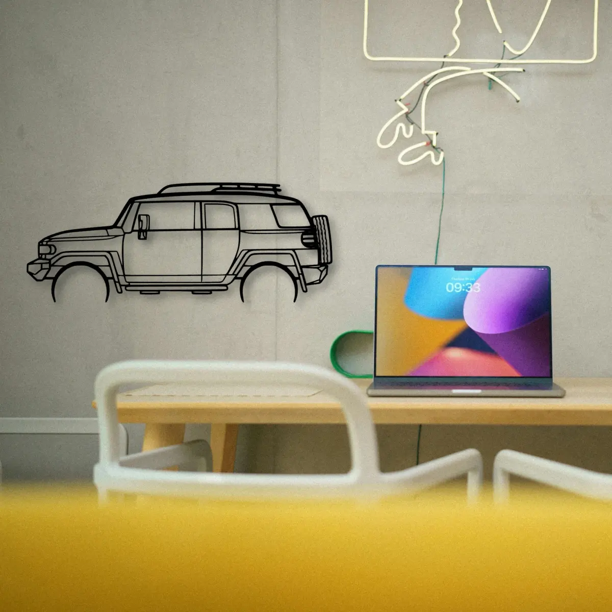 Toyota Fj Cruiser 2008 silhouette at feature-wall scale