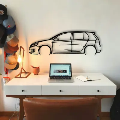 Volkswagen Golf 6 GTI Wolfsburg cut-metal silhouette from the Tinvibe range