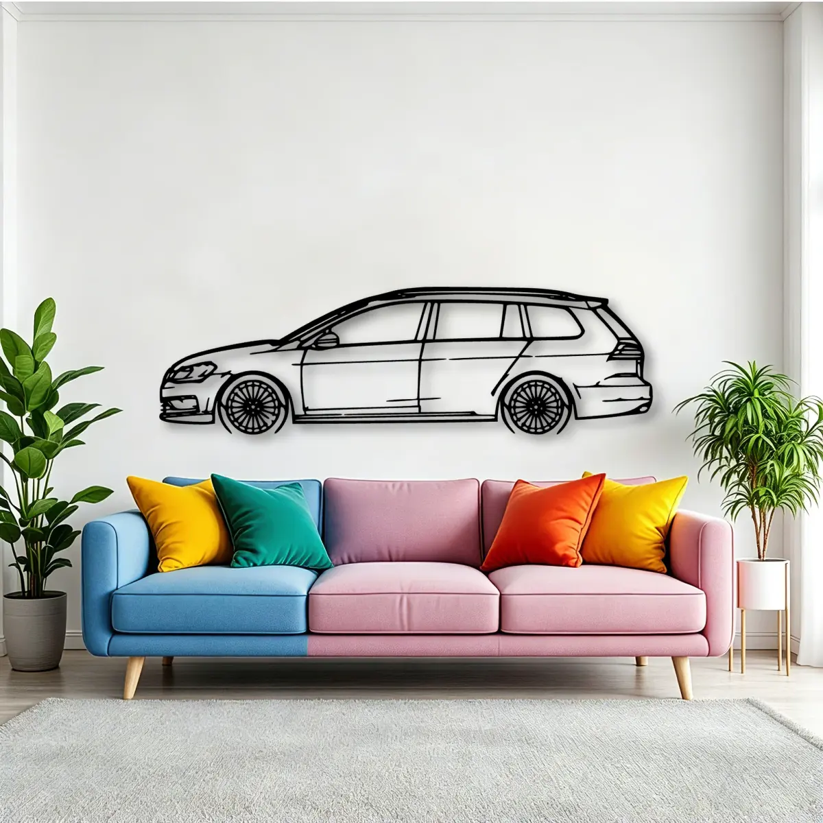 Volkswagen Golf 7 Wagon silhouette on a feature wall