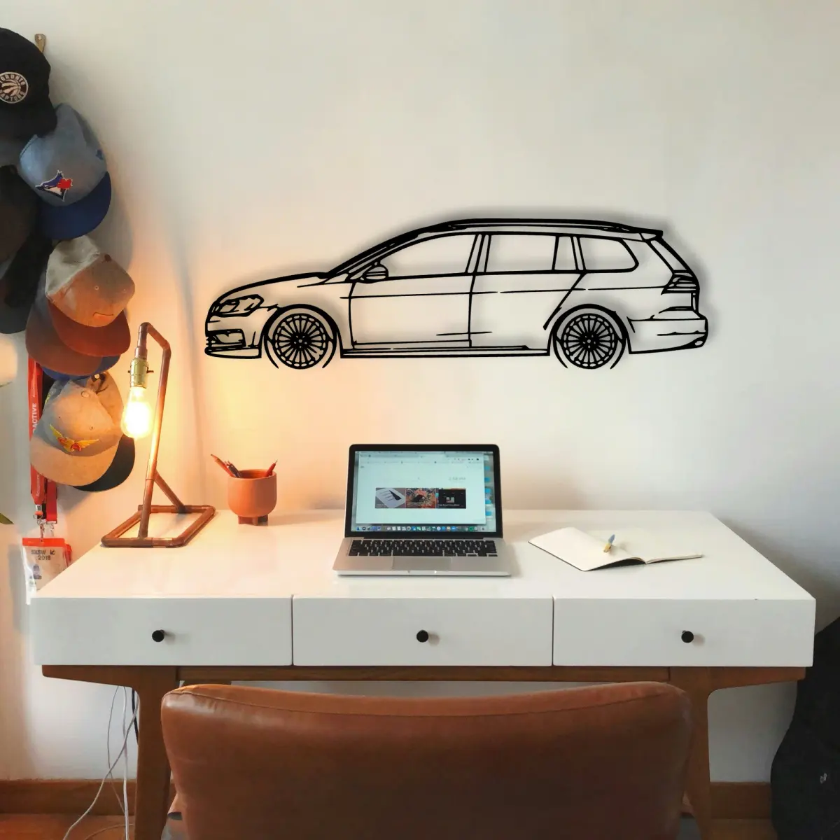 Volkswagen Golf 7 Wagon silhouette on a hero wall
