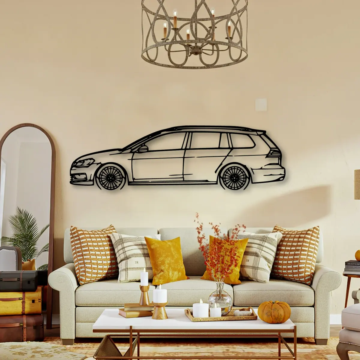 Volkswagen Golf 7 Wagon cut-metal silhouette from the Tinvibe range
