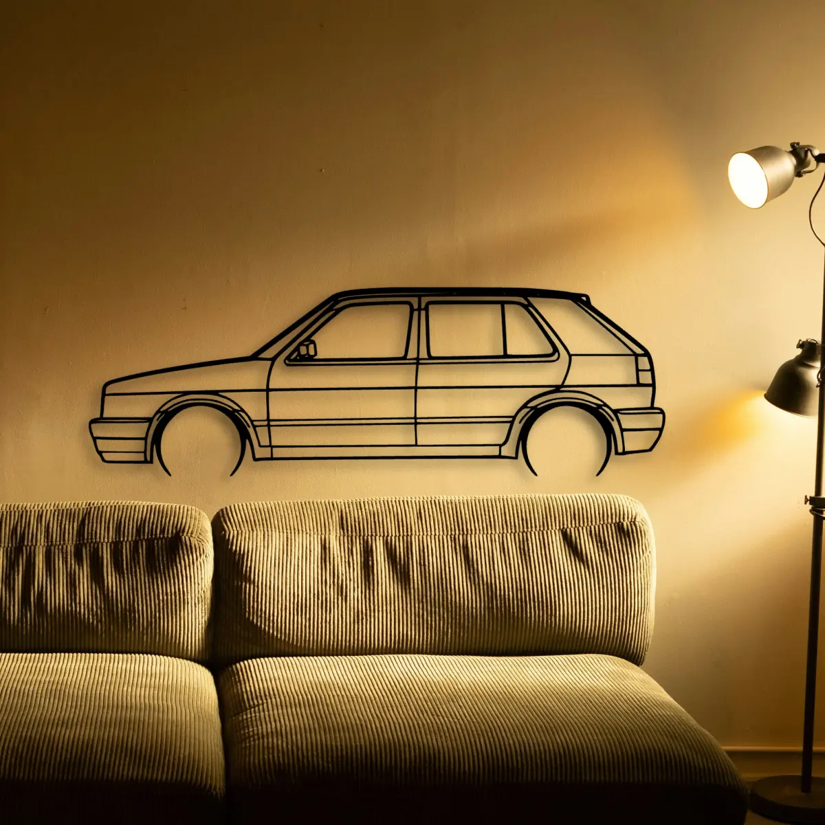 Volkswagen Golf Mk2 GTI 1990 cut-metal silhouette from the Tinvibe range