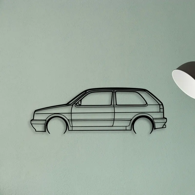 Golf MK2 GTI 2 — XS (50 cm) metal wall art