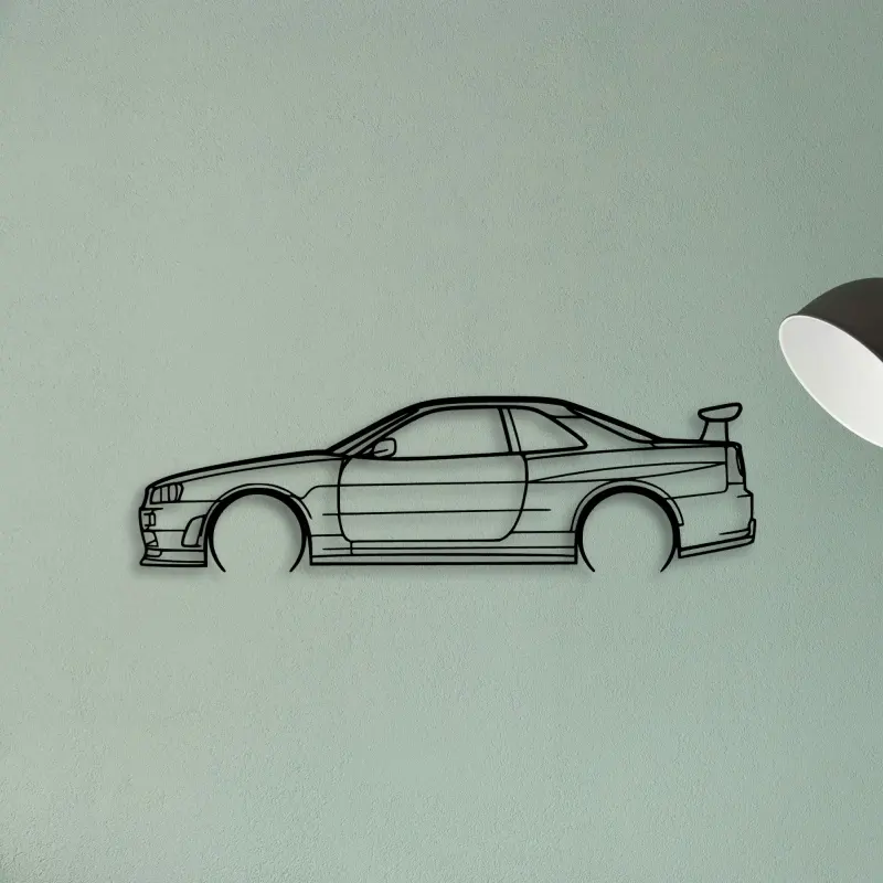 GT R R34 — XS (50 cm) metal wall art