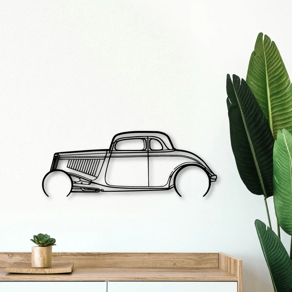 Chevrolet Highboy 1934 outline at feature-wall scale