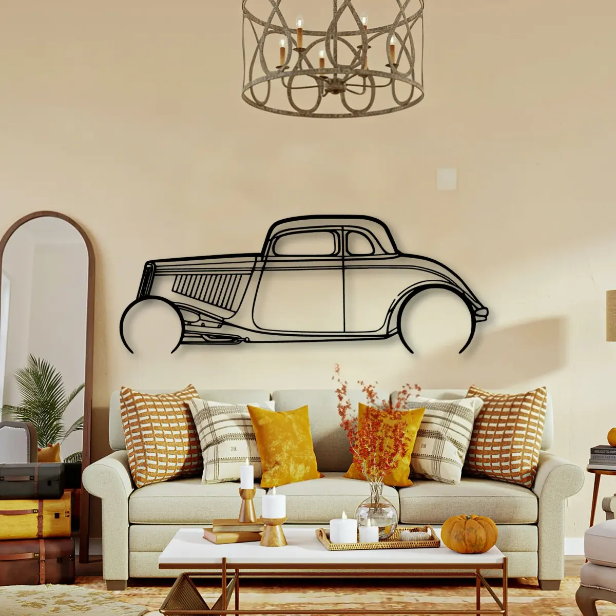 Chevrolet Highboy 1934 form on a focal wall
