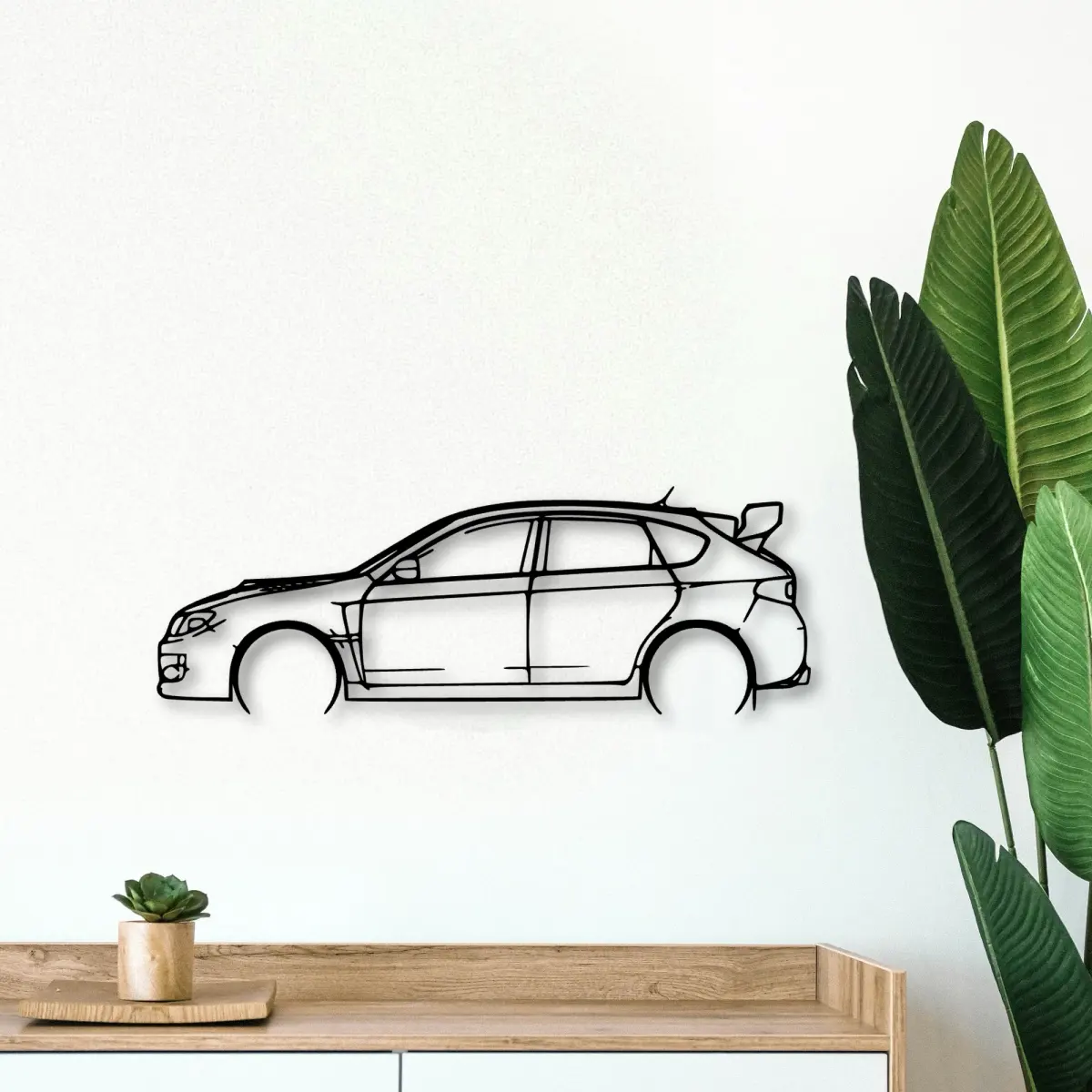 Subaru Impreza Wrx 2013 silhouette on a feature wall