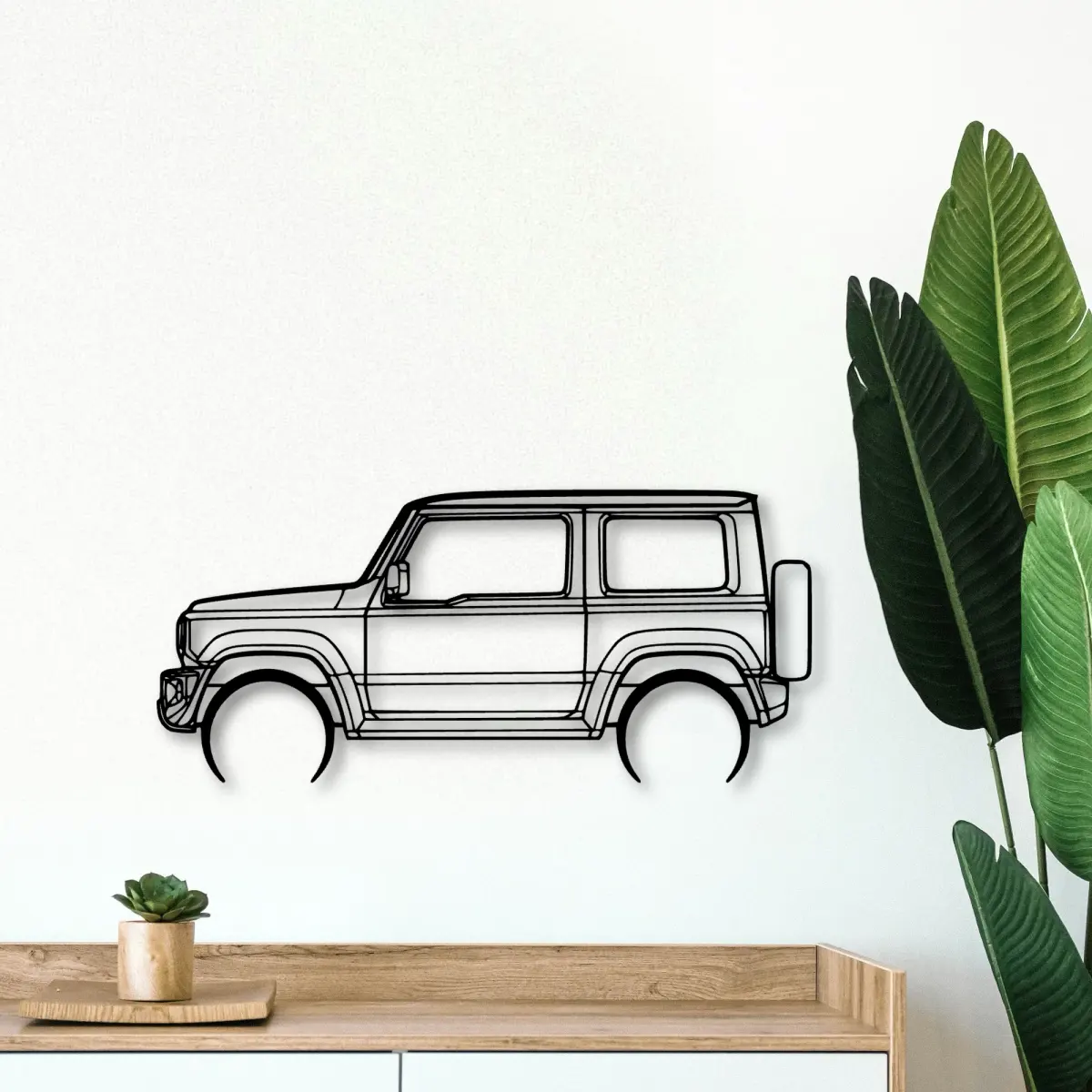 Suzuki Jimny 2020 silhouette at feature-wall scale