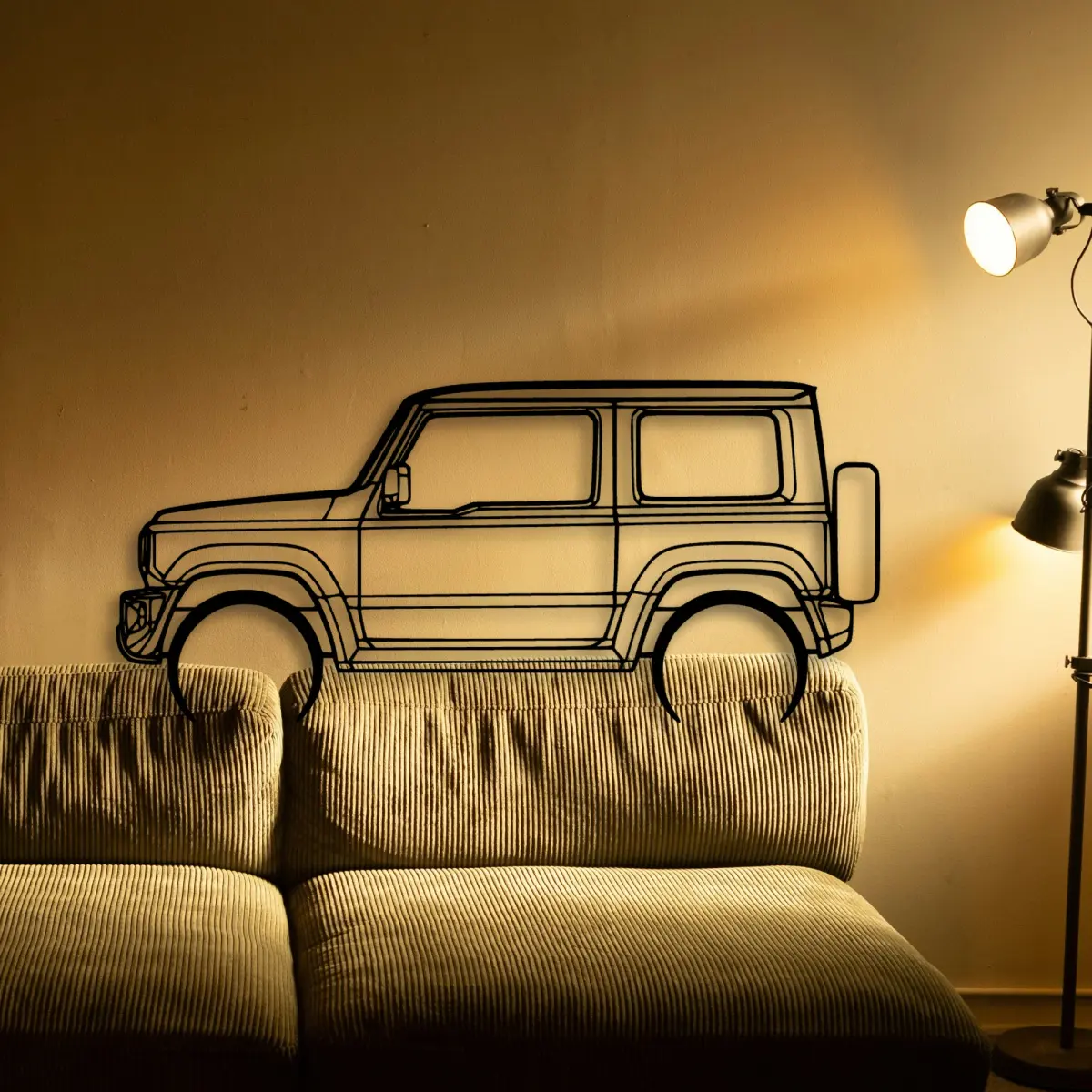 Suzuki Jimny 2020 silhouette at feature-wall scale