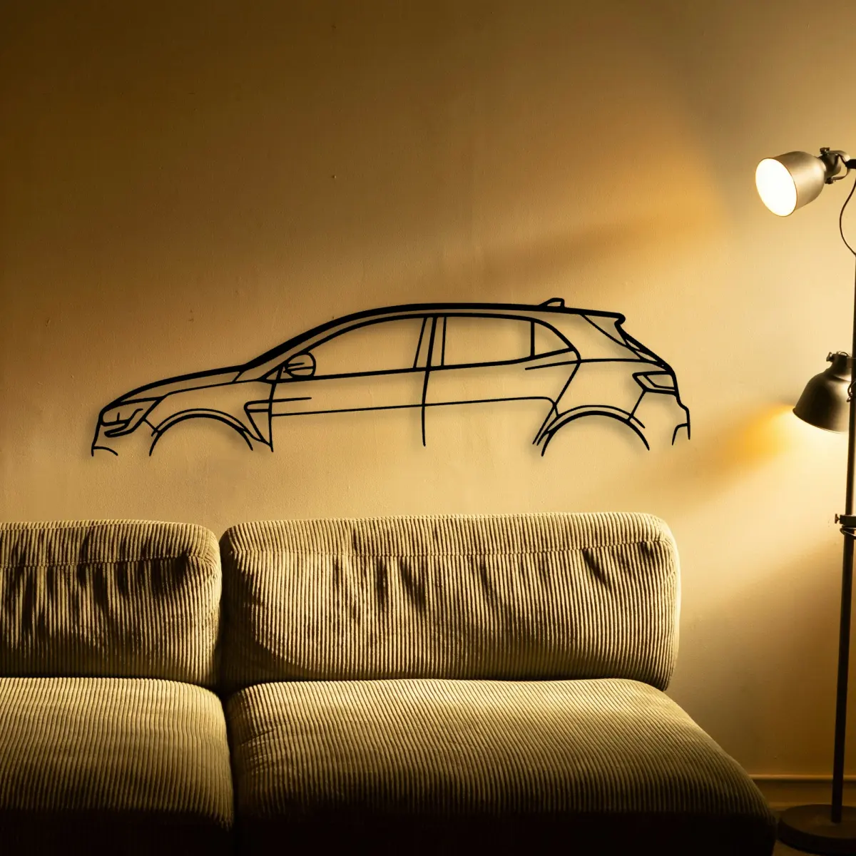 Renault Megane RS profile on a statement wall