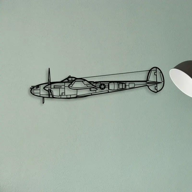 P 38L Lightning 1945 — XS (50 cm) metal wall art