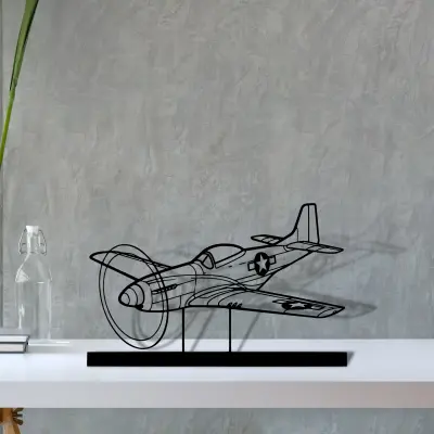 p-51d-mustang — S (30 cm) metal wall art