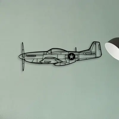 P51 Mustang — XS (50 cm) metal wall art