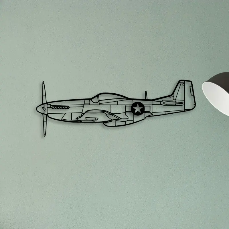 P51 Mustang — XS (50 cm) metal wall art