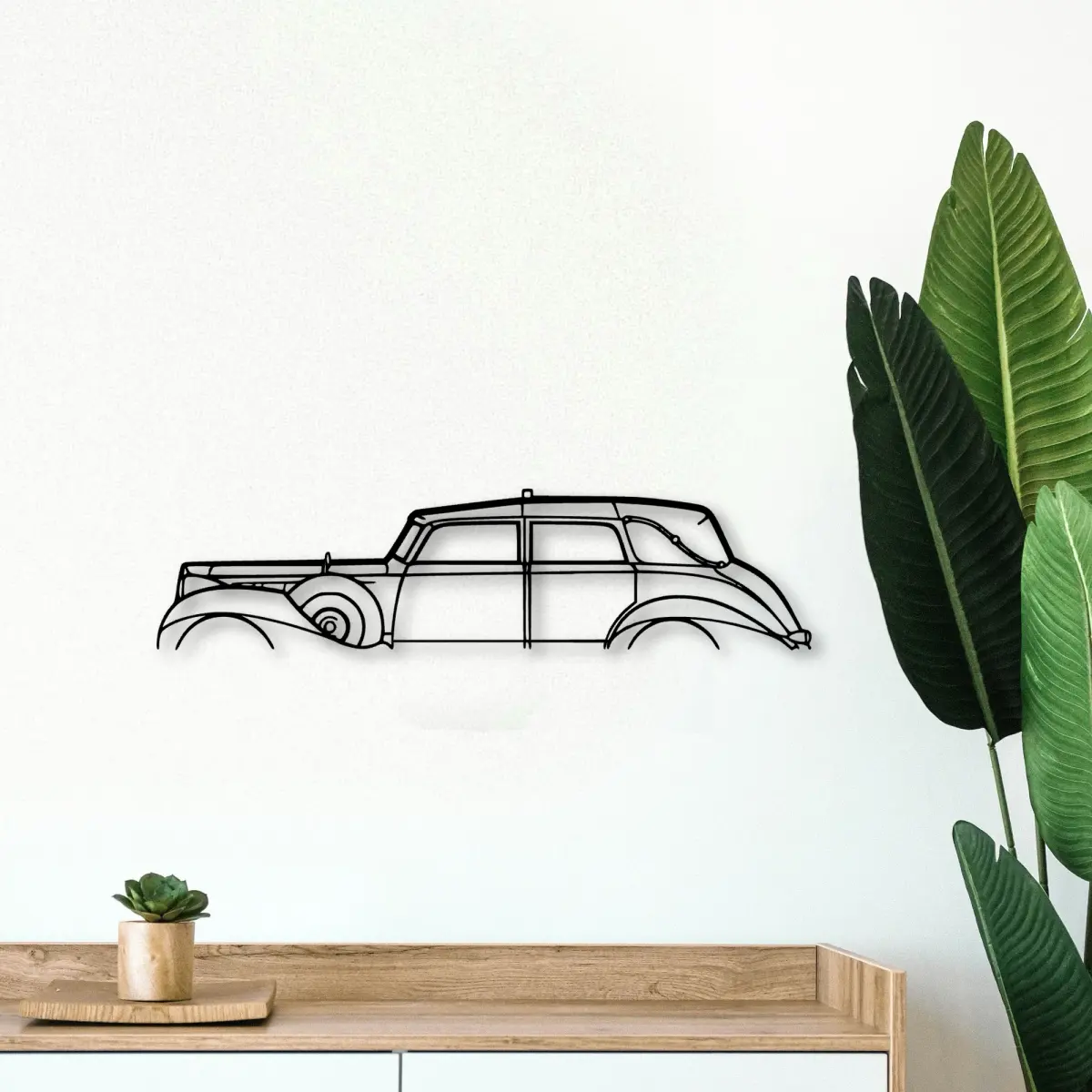 Packard Packard Twelve 1938 outline on a focal wall