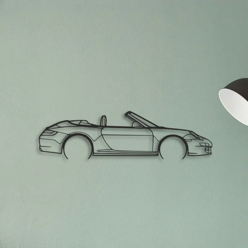 Porsche 911 Cabrio Model 997 — XS (50 cm) metal wall art