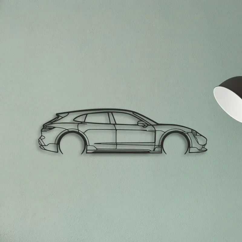 Porsche Taycan Turbo Cross — XS (50 cm) metal wall art