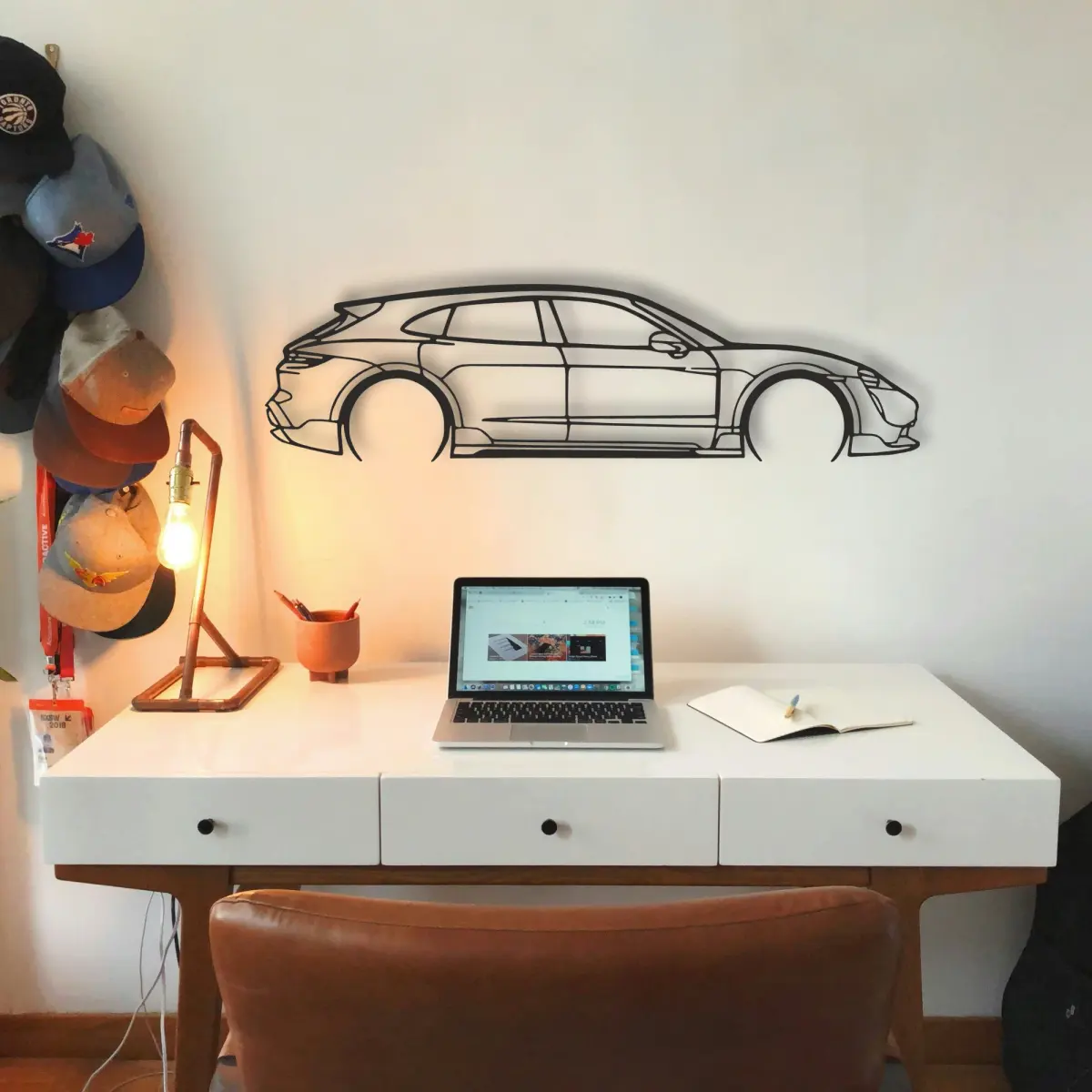 Porsche Porsche Taycan Turbo Cross outline at feature-wall scale