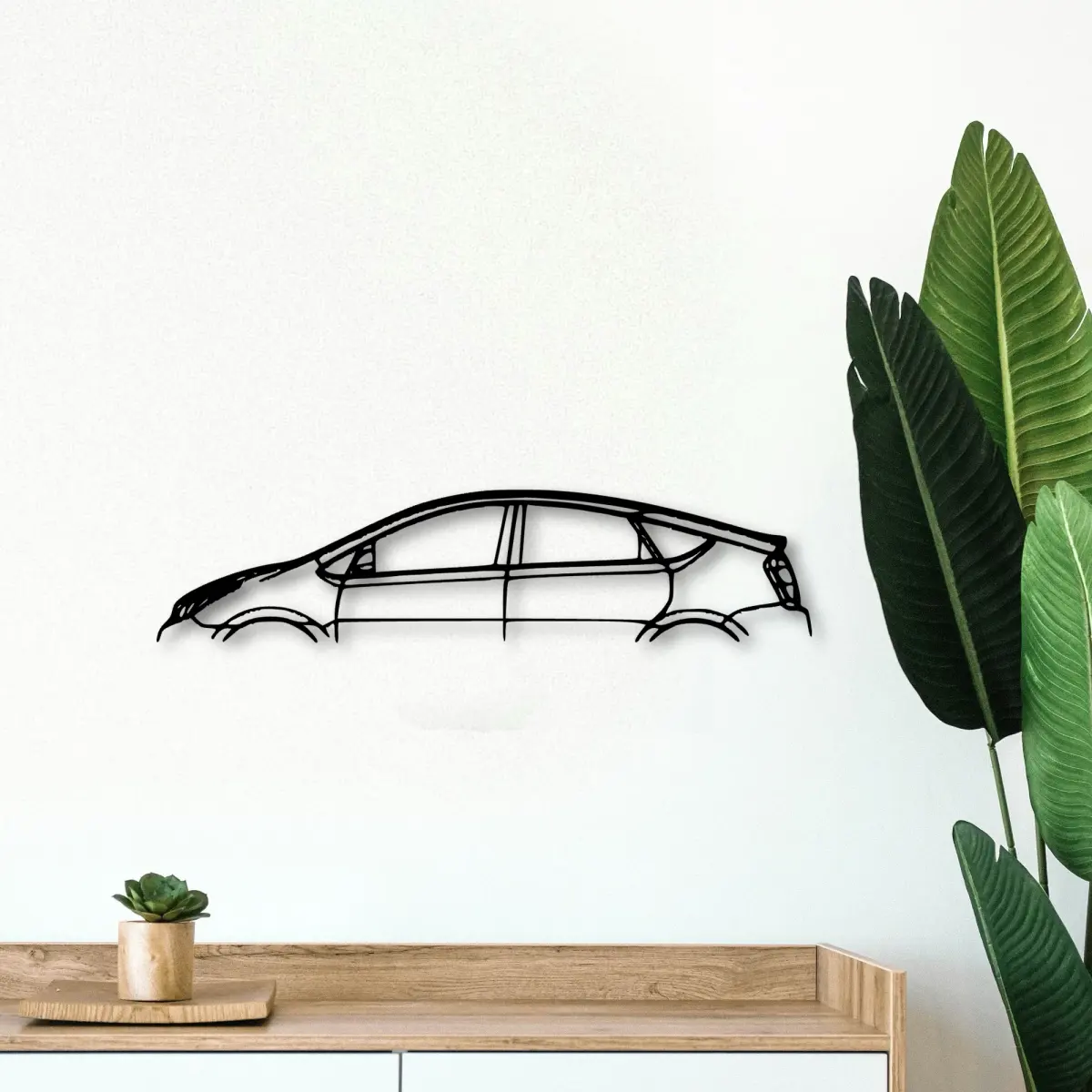 Toyota Prius 2007 outline at feature-wall scale