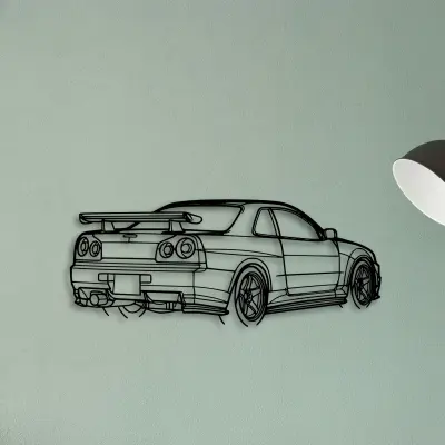 R34 GTR Nismo Angle — XS (50 cm) metal wall art