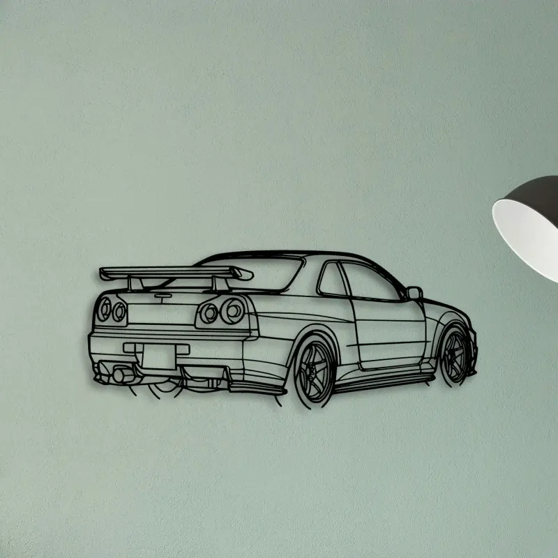 R34 GTR Nismo Angle — XS (50 cm) metal wall art