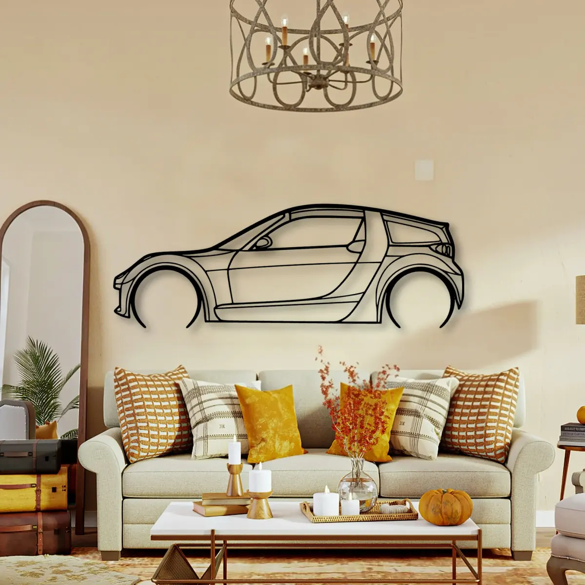 Roadster 2004 cut-metal silhouette from the Tinvibe range