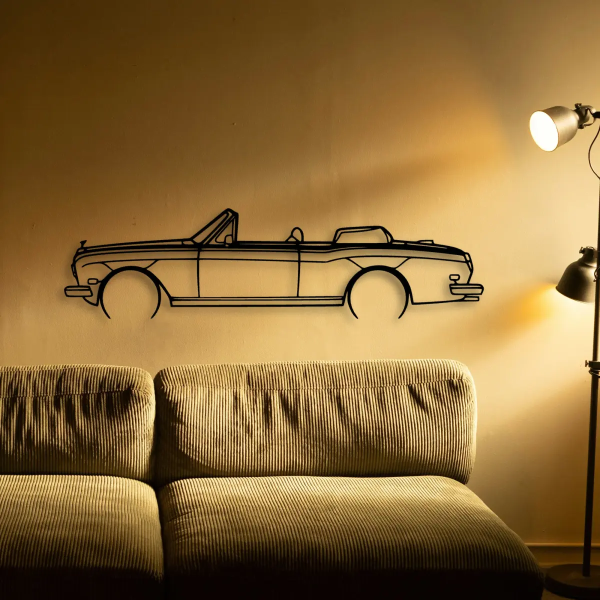 Rolls-Royce & Bentley Royce Corniche Convertible 1981 2 silhouette on a feature wall