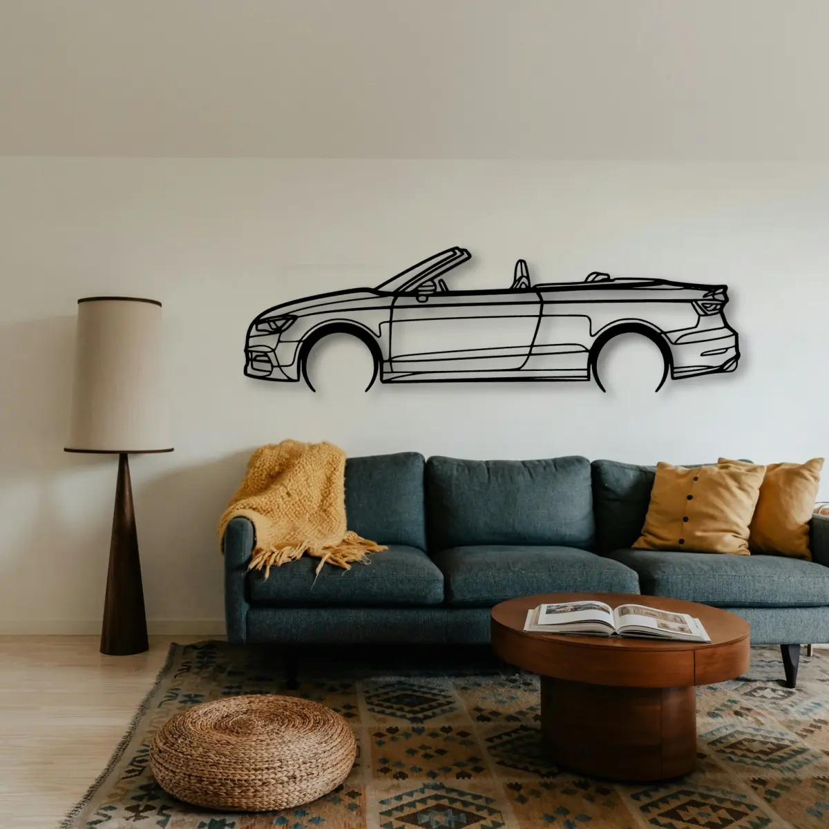 Audi S3 Convertible 2015 outline at feature-wall scale