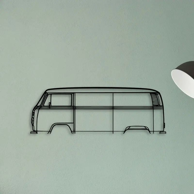 T2 BUS 1977 — XS (50 cm) metal wall art