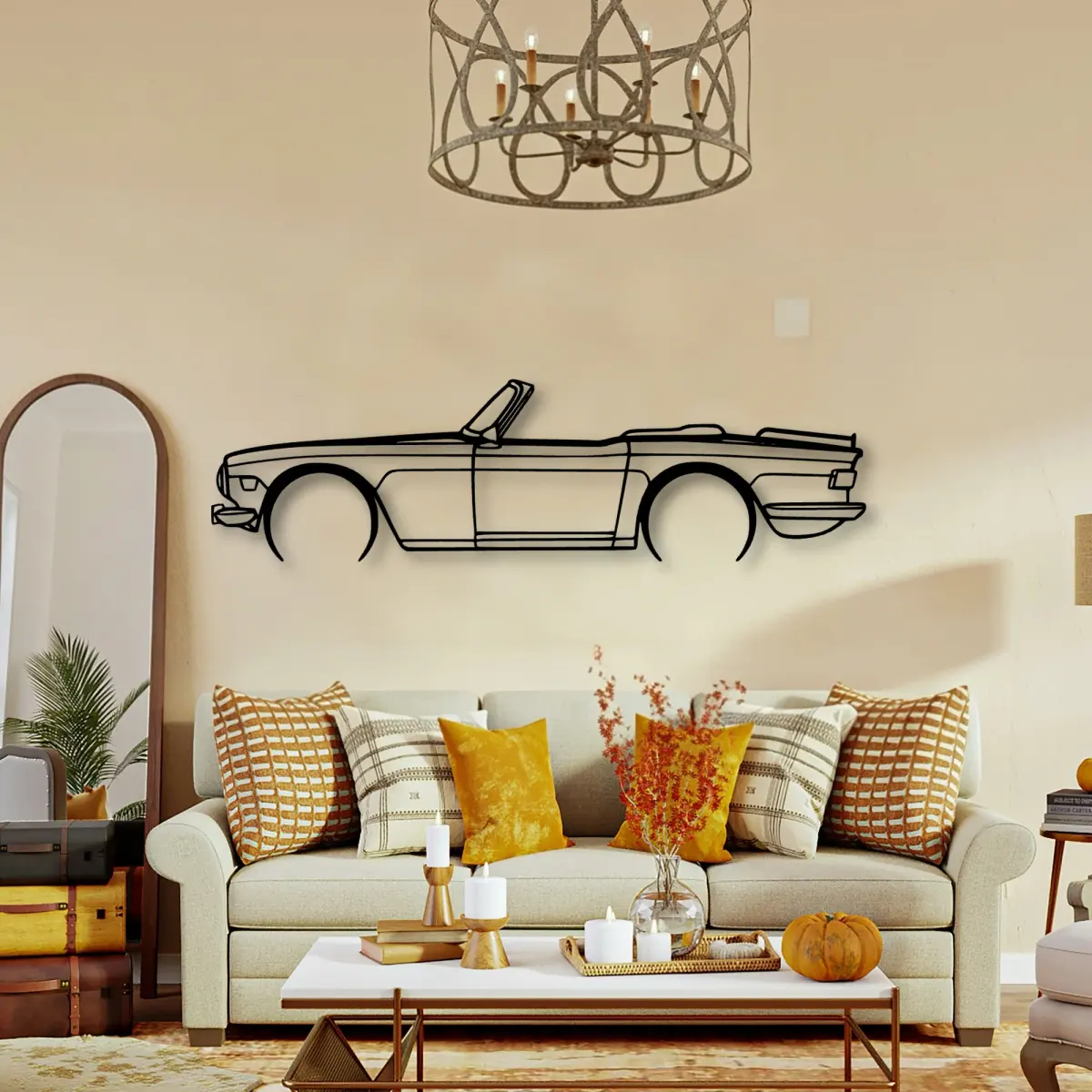 Triumph Tr6 1974 2 laser-cut outline
