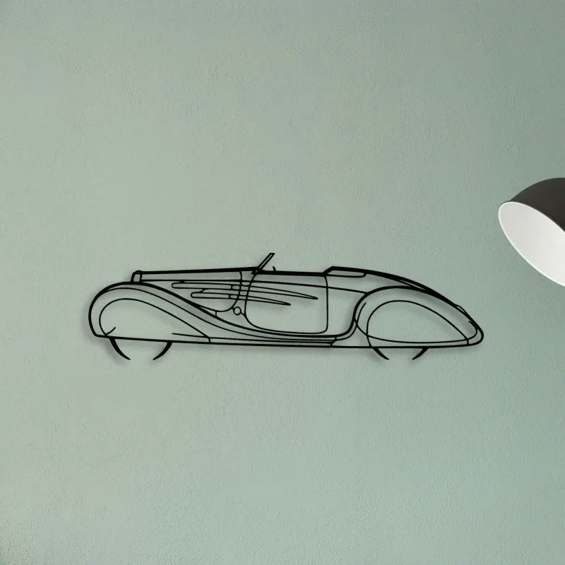 Type 57C 1939 — XS (50 cm) metal wall art
