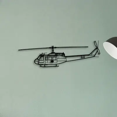 Uh 1 Iroquois Huey 1970 — XS (50 cm) metal wall art