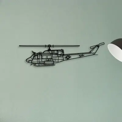 Uh 1N Huey — XS (50 cm) metal wall art