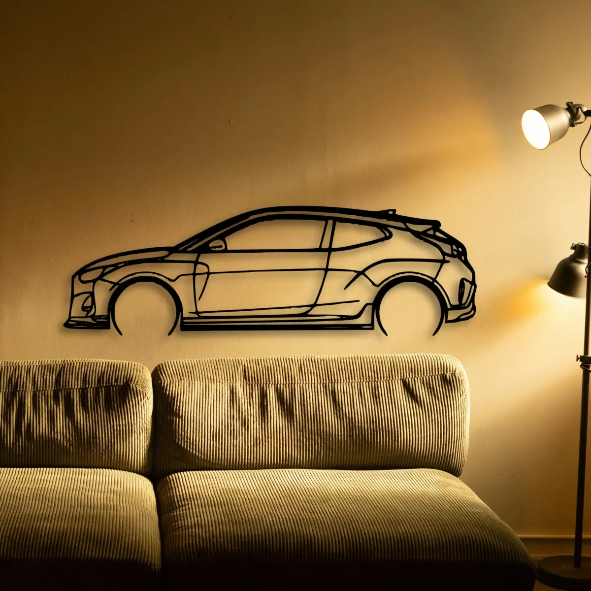 Hyundai & Kia Veloster R 2020 silhouette on the main wall