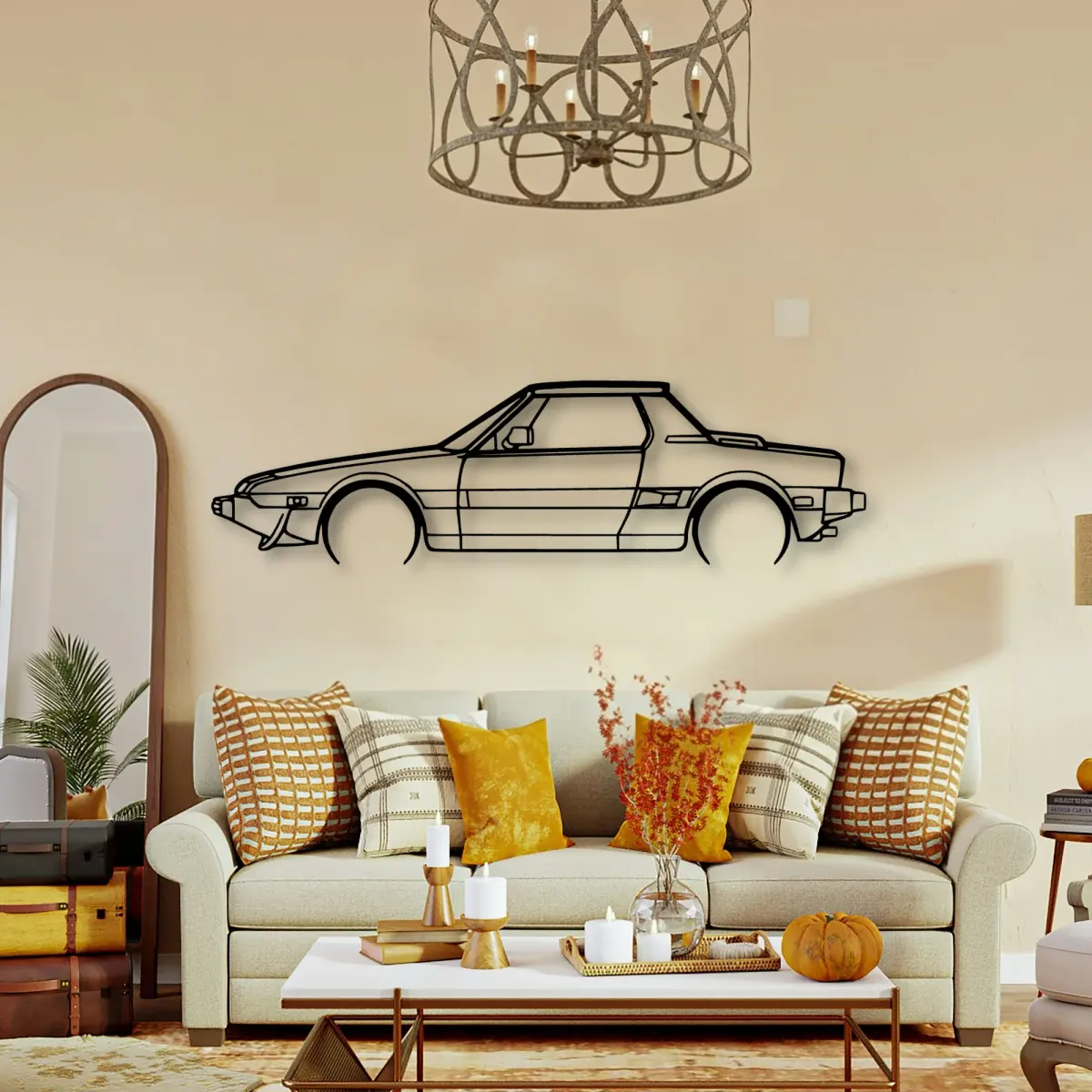 Fiat X1 9 Bertone 1987 form at feature-wall scale