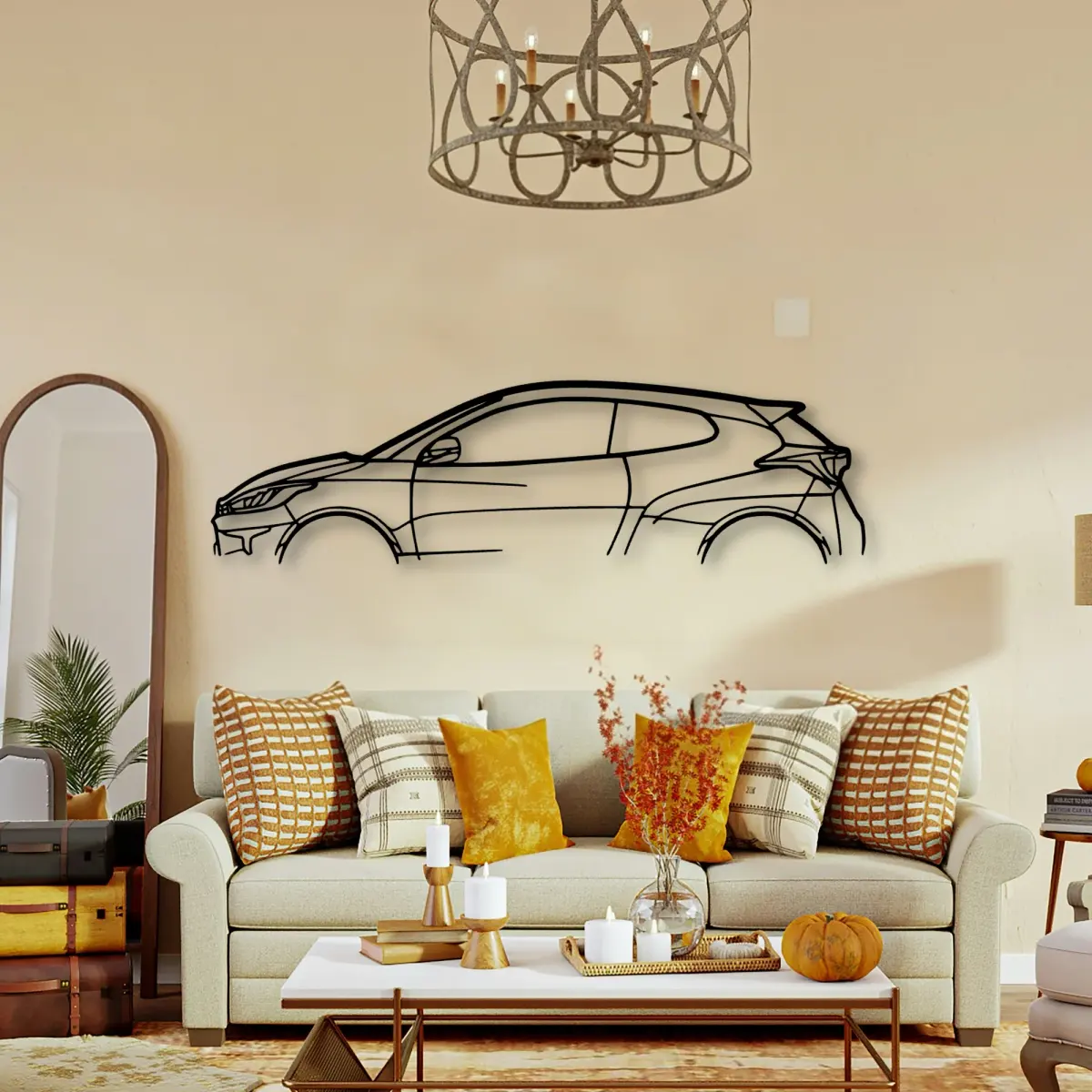 Toyota Yaris Gr 2020 laser-cut outline from the Tinvibe range