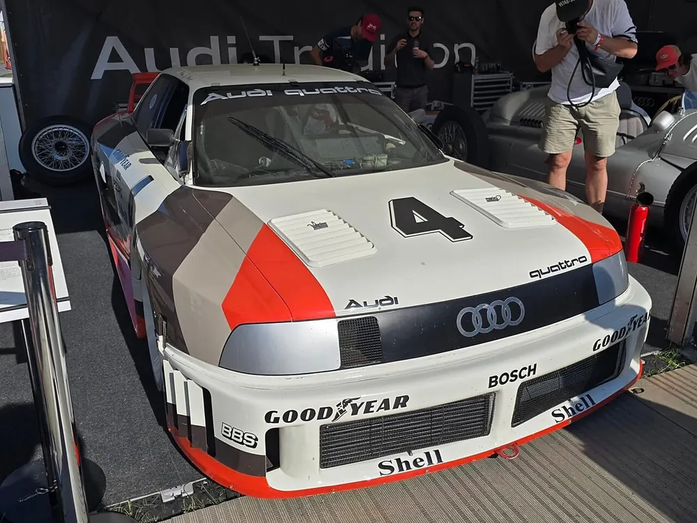 Audi 90 Quattro IMSA GTO — cut-metal silhouette in clean-sided form