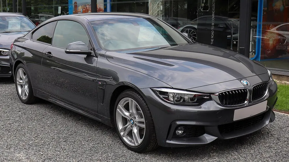BMW F36 4 Gran Coupe — cut-metal silhouette in closed two-door form