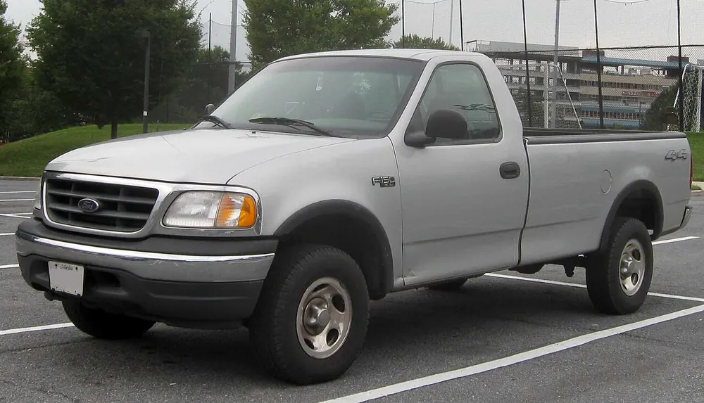 Ford F150 — cut-metal silhouette in clean-sided form